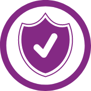 A shield icon with a checkmark on it for insurance verification.