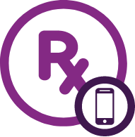 An Rx icon with a mobile phone for pharmacist follow-ups.