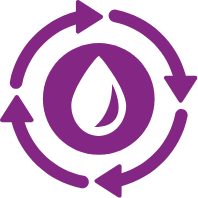 A liquid drop icon for worry-free refill reminders.