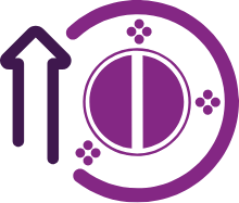 A tablet icon with an arrow pointing up for overdosing.